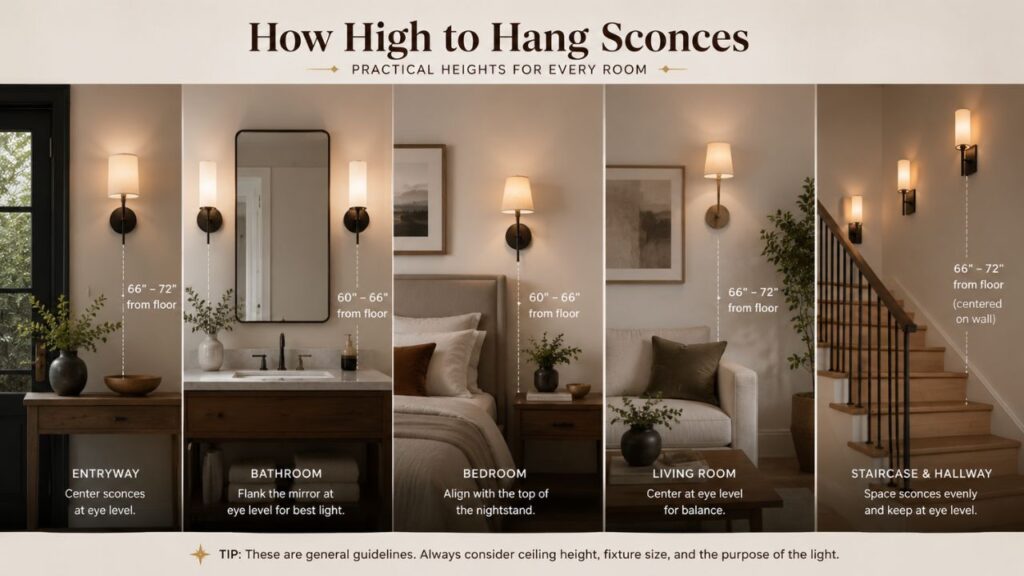 How High to Hang Sconces: Practical Heights for Every Room