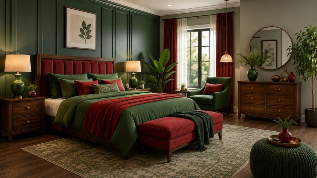 Red and Green Bedroom Ideas for Furniture & Decor